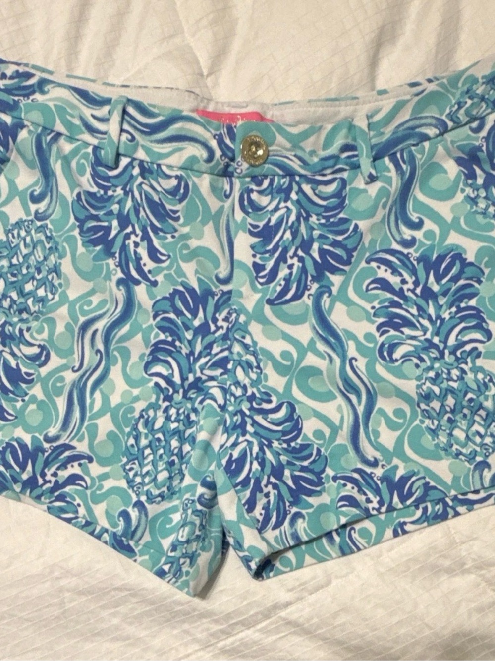 Lilly Pulitzer Callahan Shorts Blue Pineapple Print Size 8